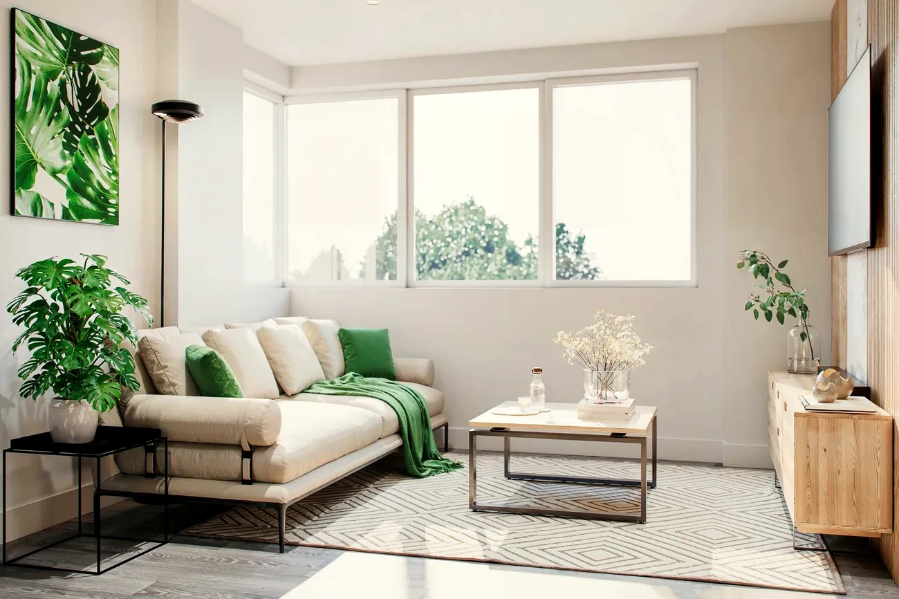 Open-plan living space at Elizabeth House, Staines (CGI)